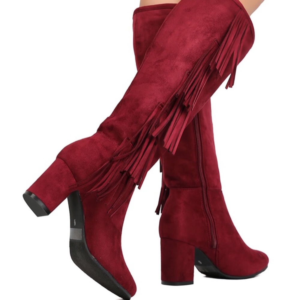 New Side Tassel Wine Boots